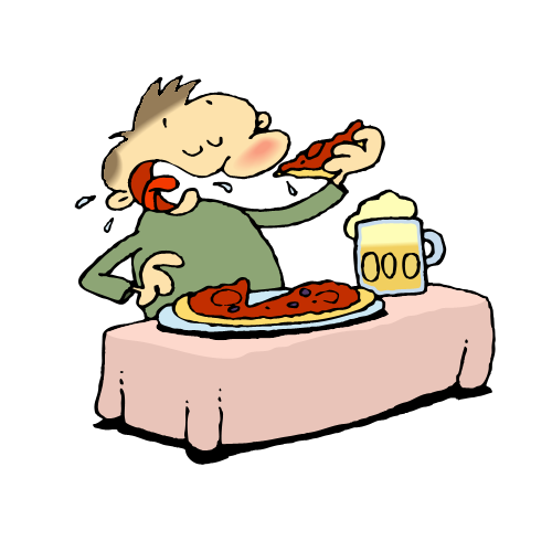 Download ZIP-file: clip art eating pizza 027